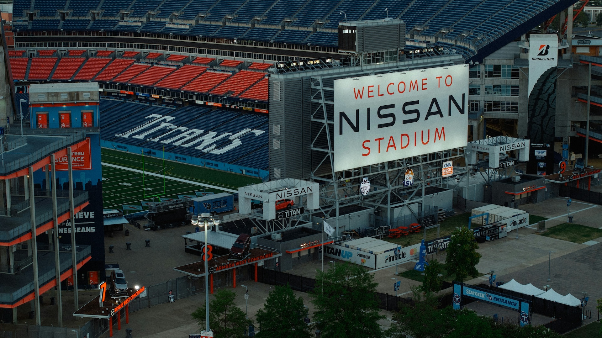 Titans' stadium, which used to be home to former NFL star Chris Johnson who recently revealed his ALS diagnosis at the age of 39