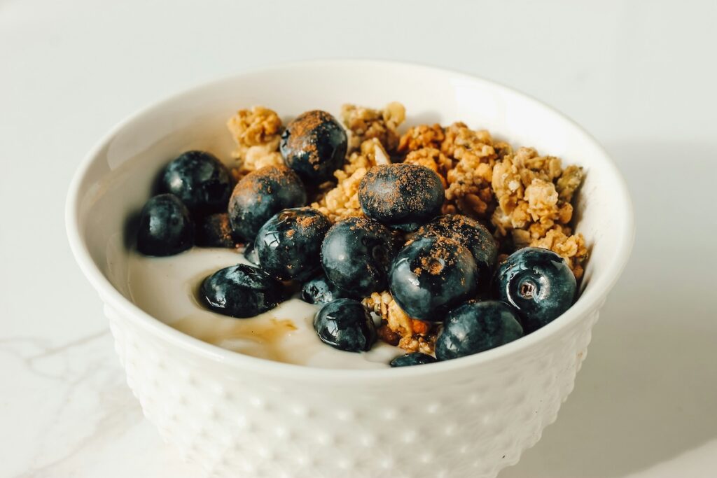 A bowl with flavored yogurt and granola is considered a health halo food