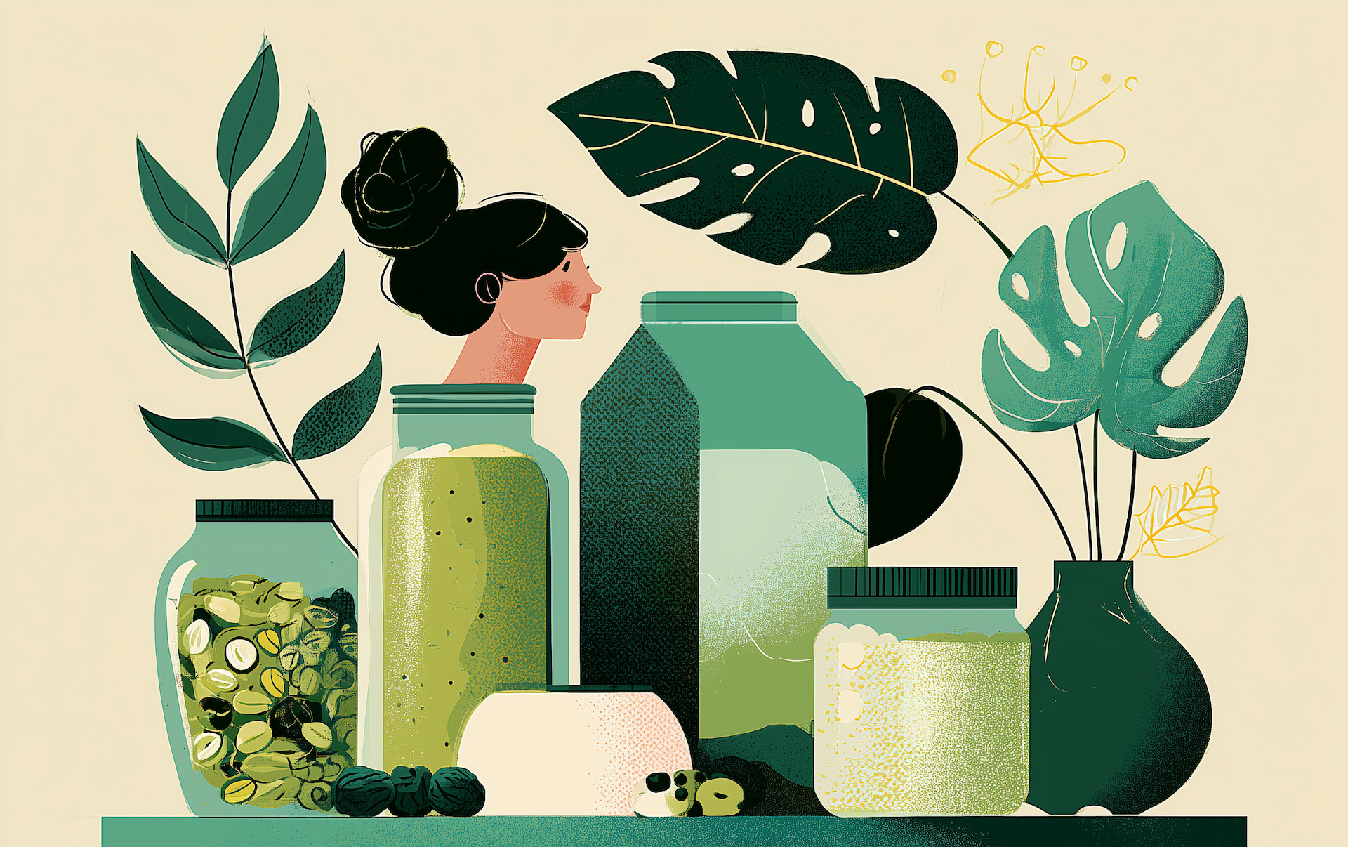 a woman contemplates health halo foods, which sometimes aren't as healthy as they sound