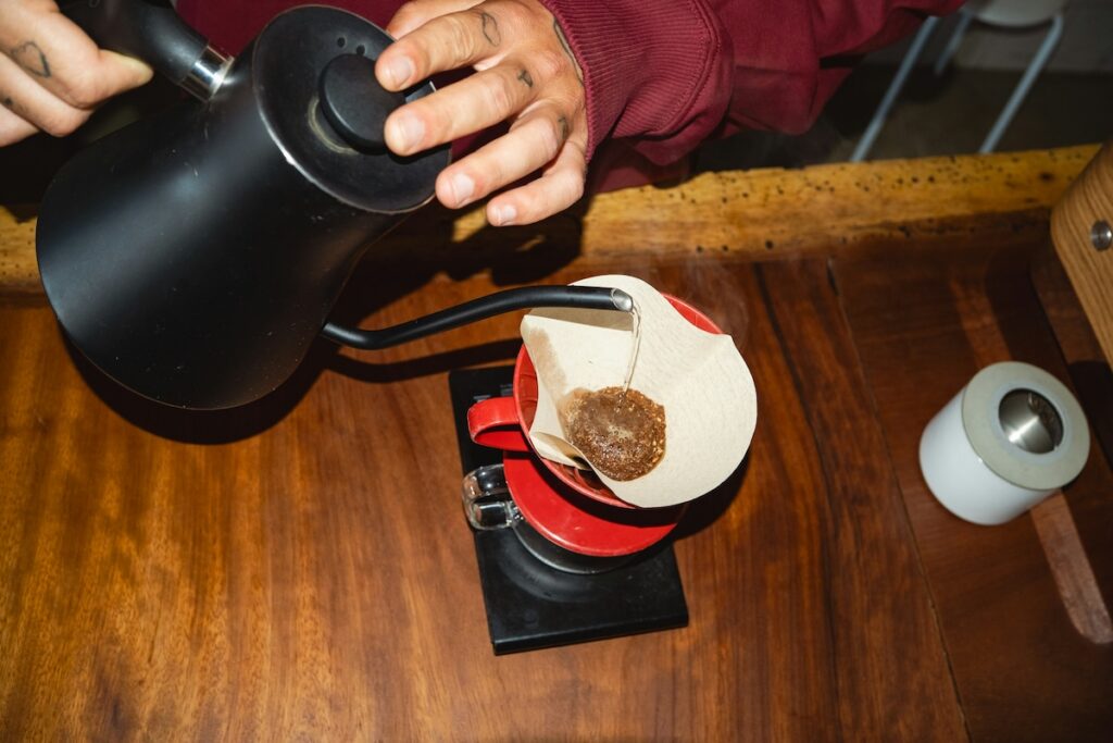 Make a pour-over clack coffee after intermittent fasting.