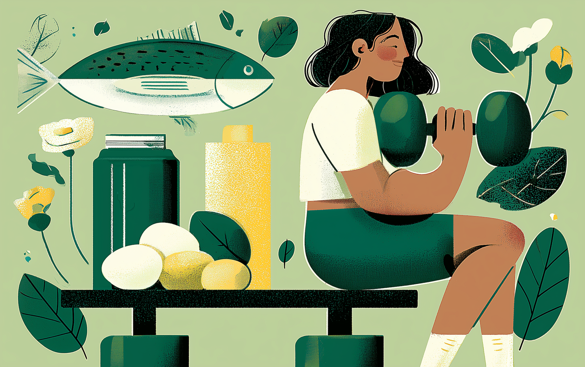 a woman learns how vitamin b12 can help with muscle growth in the gym