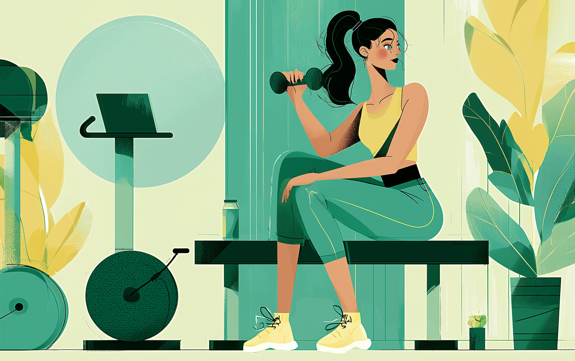 a woman performing an exercise with dumbbells as part of a workout routine