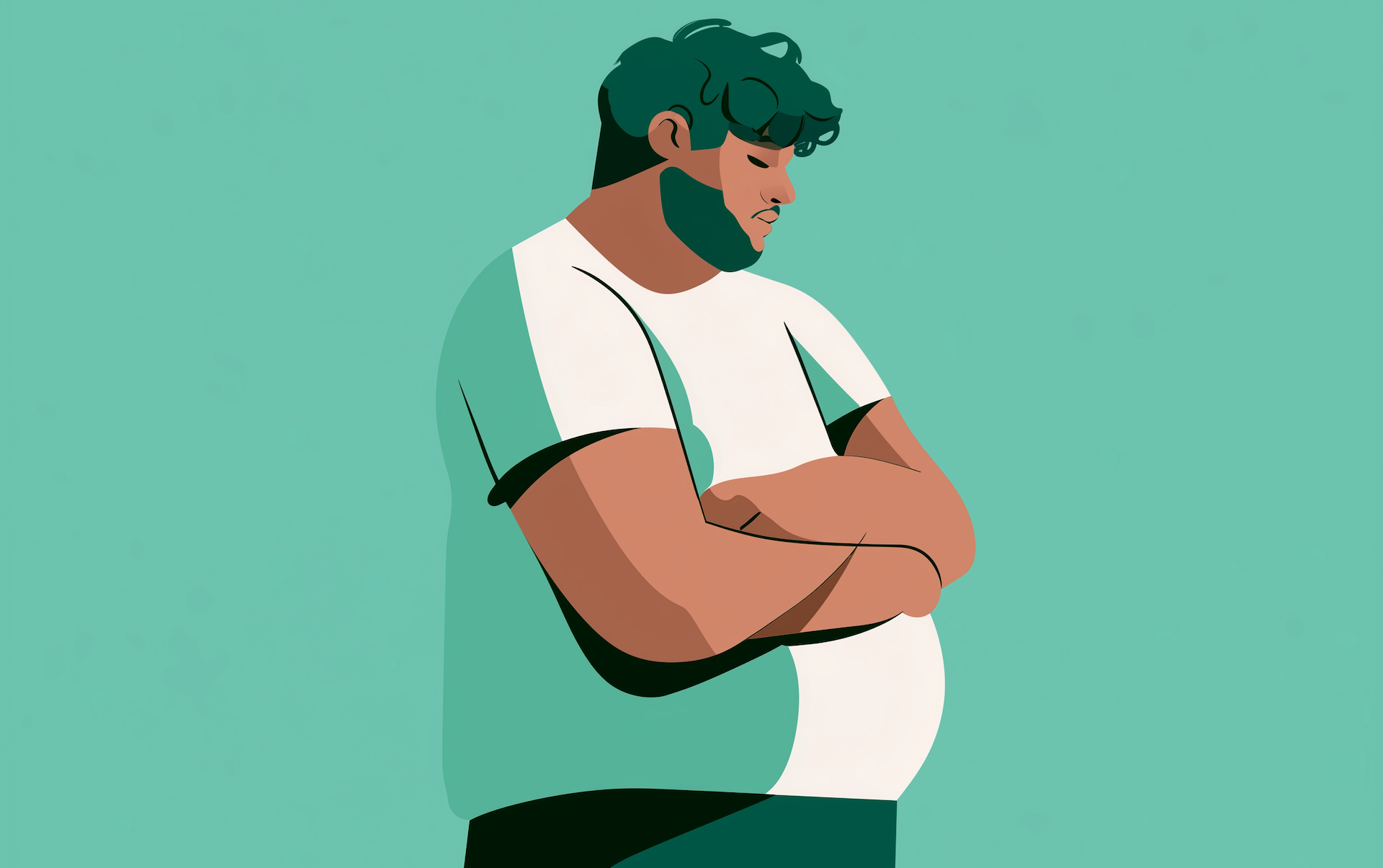 a man experiences hormonal weight gain in his belly