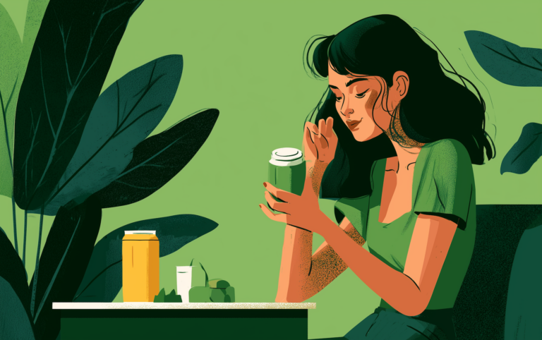 woman taking a supplement to reduce cortisol