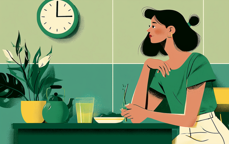 a woman watching the clock during her eating window, symbolizing the daily routine behind why I stopped intermittent fasting