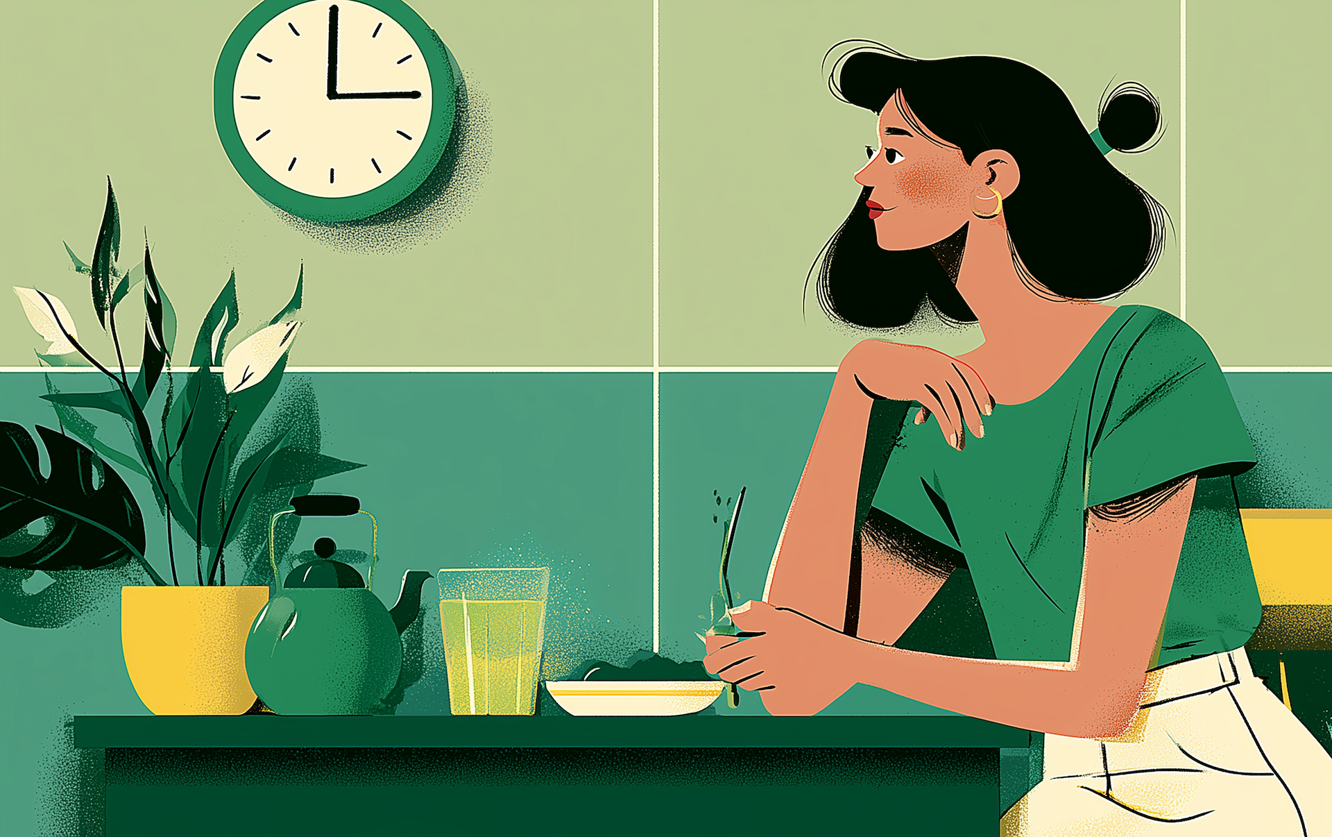 a woman watching the clock during her eating window, symbolizing the daily routine behind why I stopped intermittent fasting