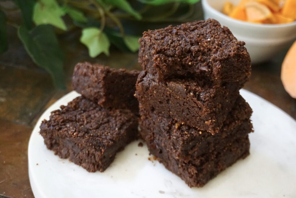 Stacked sweet potato brownies, one of this week's easy meals under 30 minutes